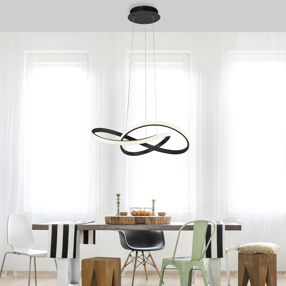 Disque de frein perforé Suspension LED Maria, 3-step-dim, noire