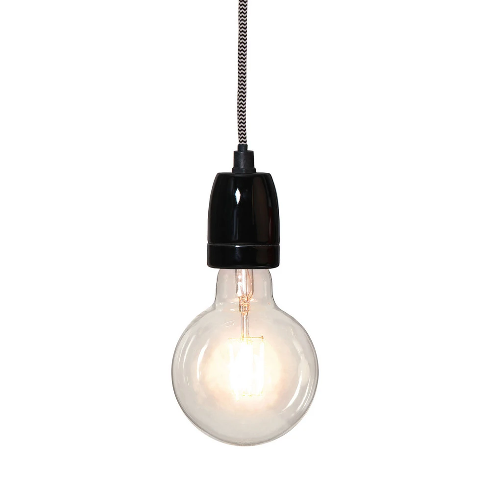 Douille E27 Glaze avec câble, gris pour usage intensif