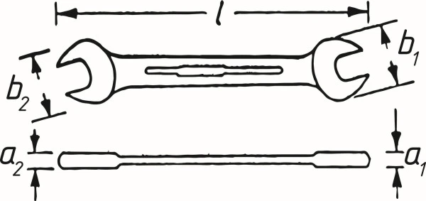 Clé à fourche duo Hazet profil hexagonal externe 1 x 1.1/8 " 450NA-1X1.1/8VKH acheter à bas prix