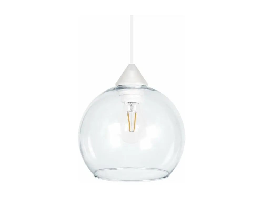 GLOBO - Suspension globe verre cristallin et blanc