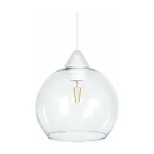 GLOBO - Suspension globe verre cristallin et blanc