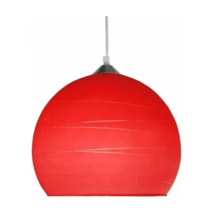 Kit embrayage GLOBE LIGNES - Suspension globe verre rouge