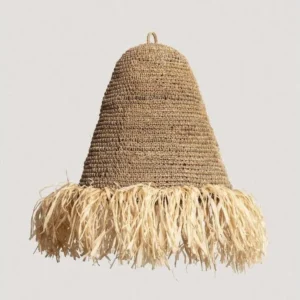 Ledkia Abat-jour Suspension Rotin Rahan ILUZZIA avec rivets de maillon