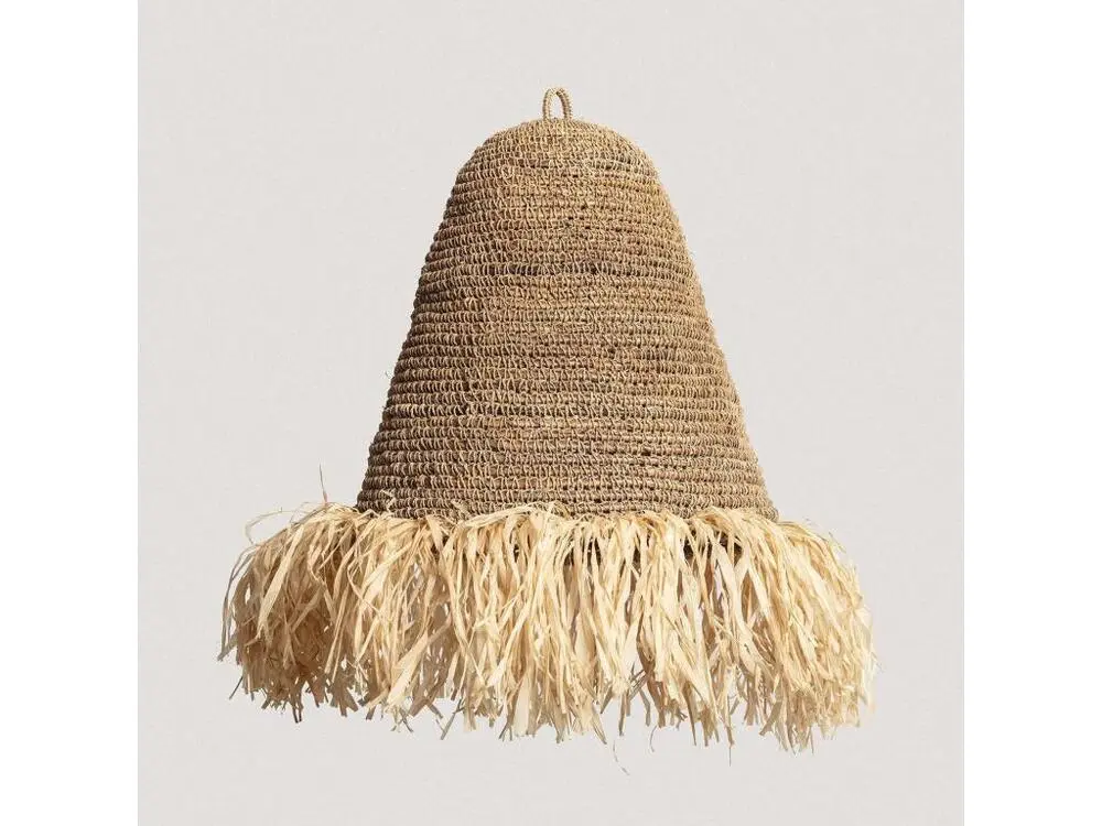 Ledkia Abat-jour Suspension Rotin Rahan ILUZZIA avec rivets de maillon