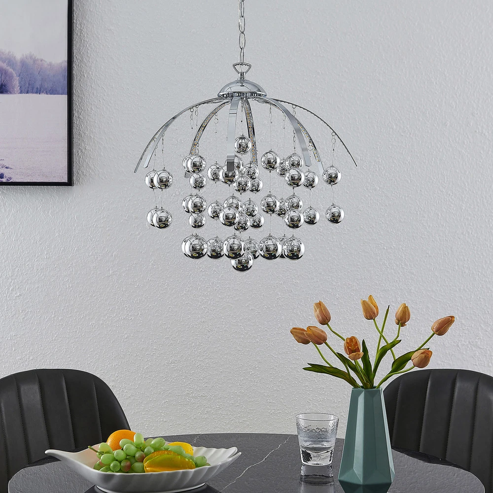 Lindby Kinia suspension LED avec sphères chromées avec notice de montage