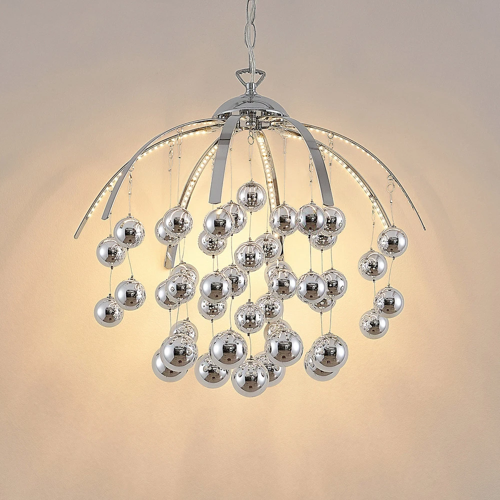 Lindby Kinia suspension LED avec sphères chromées avec notice de montage