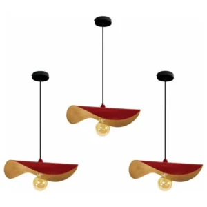 MADAME-LOT 3 - Suspension chapeau de dame métal rouge et or - 520