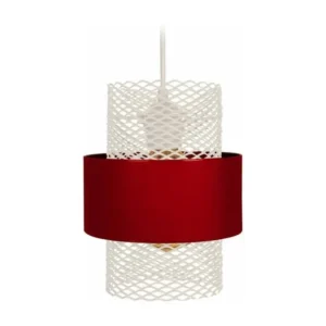 MISIS - Suspension cylindrique métal rouge et blanc avec meilleure adhérence