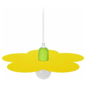 PIVOINE - Suspension géométrique métal jaune et vert en acier inoxydable