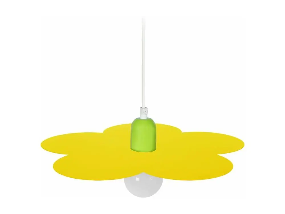 PIVOINE - Suspension géométrique métal jaune et vert en acier inoxydable