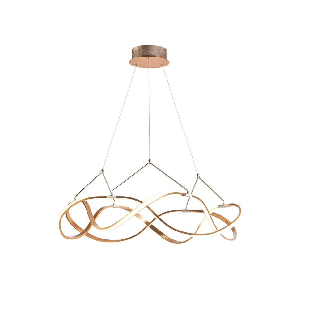 Plaquette de frein moto Suspension LED Molly télécommande Ø 80 cm, or rosé