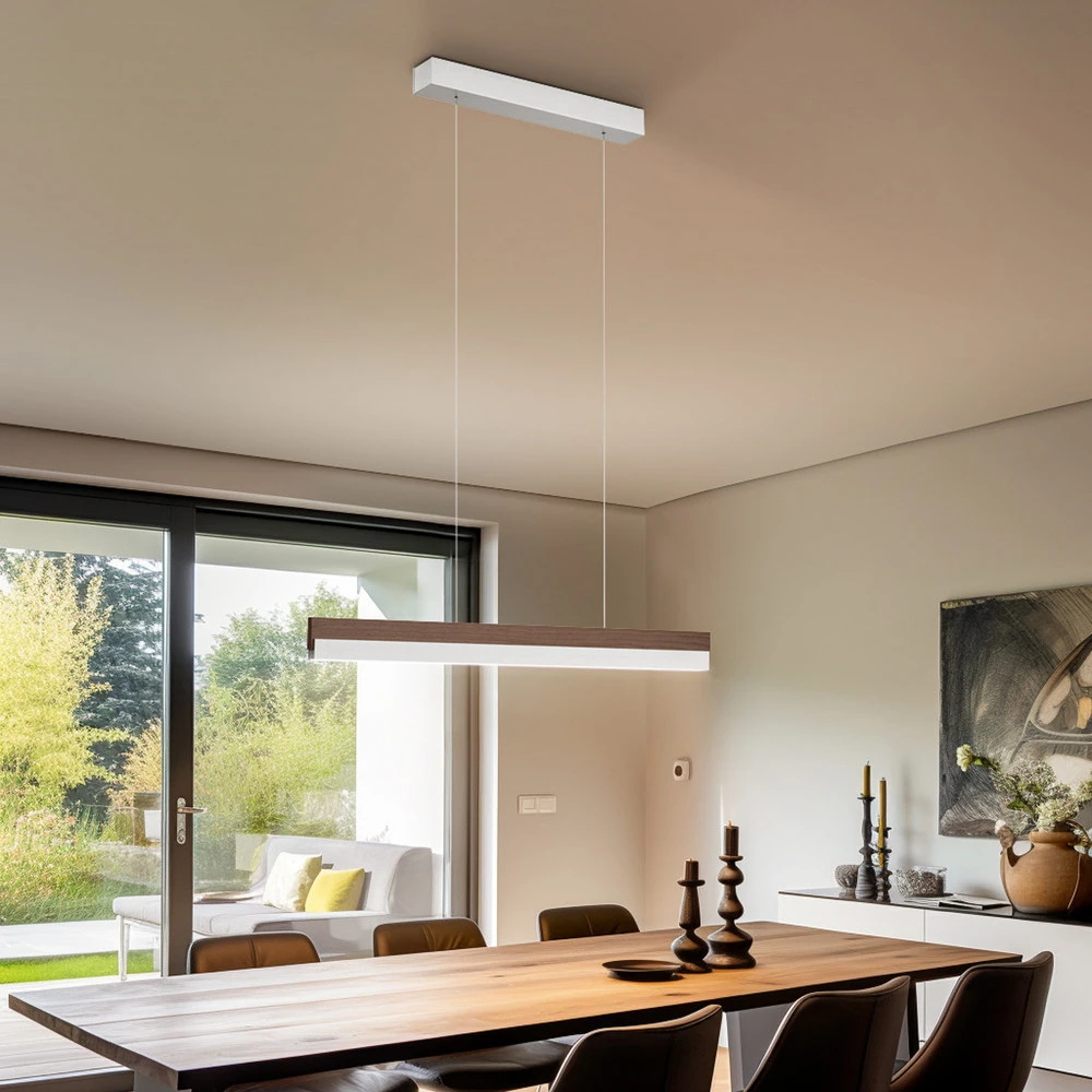 Racing Quitani Suspension LED Keijo, nickel/noyer, 83 cm