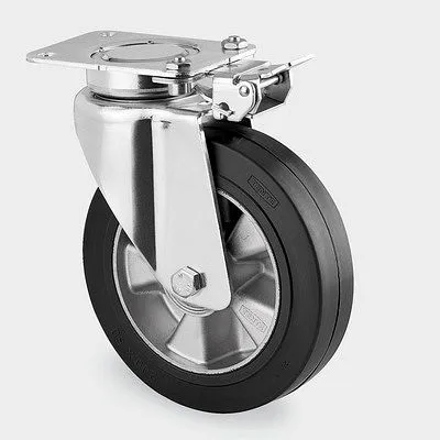 Roulette pivotante TENTE-ROLLEN avec frein roue Ø 200 mm capacité de charge 450 kg hauteur 250 mm avec blocage directionne...
