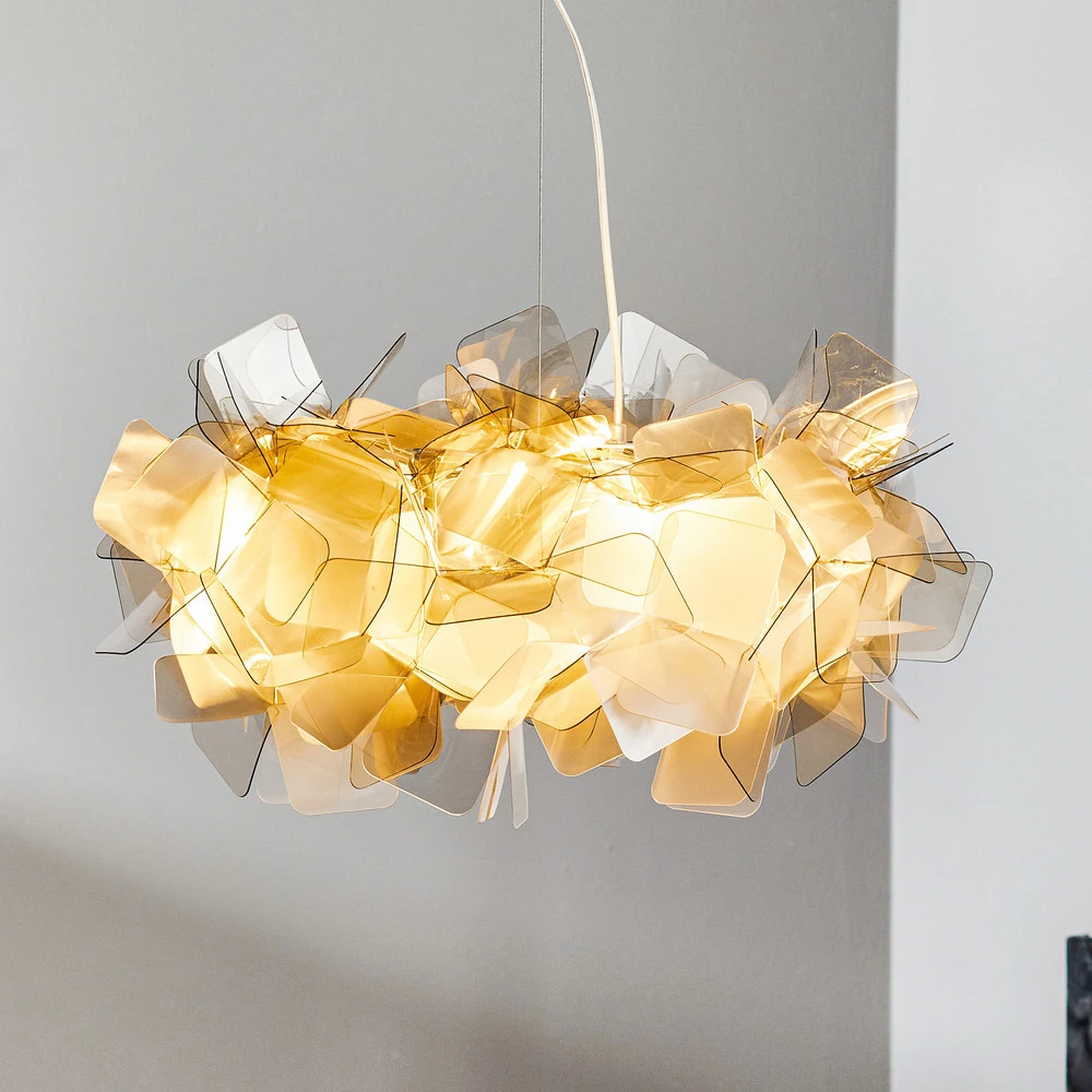 Slamp Clizia suspension de designer, gris fumée en acier inoxydable