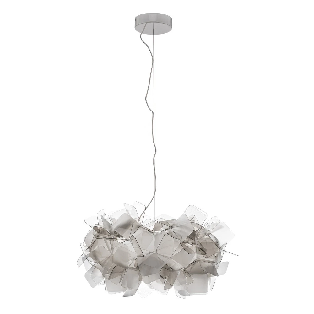 Slamp Clizia suspension de designer, gris fumée en acier inoxydable