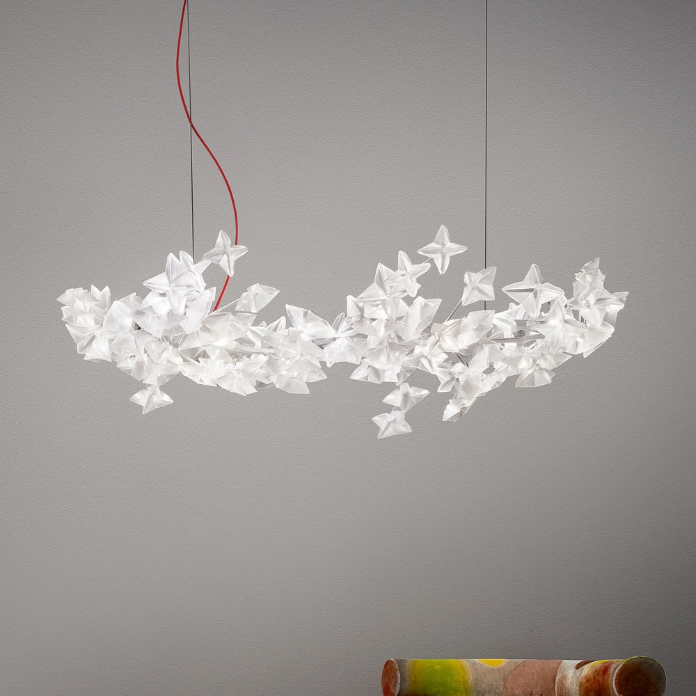 Slamp Hanami suspension, câble rouge en acier inoxydable
