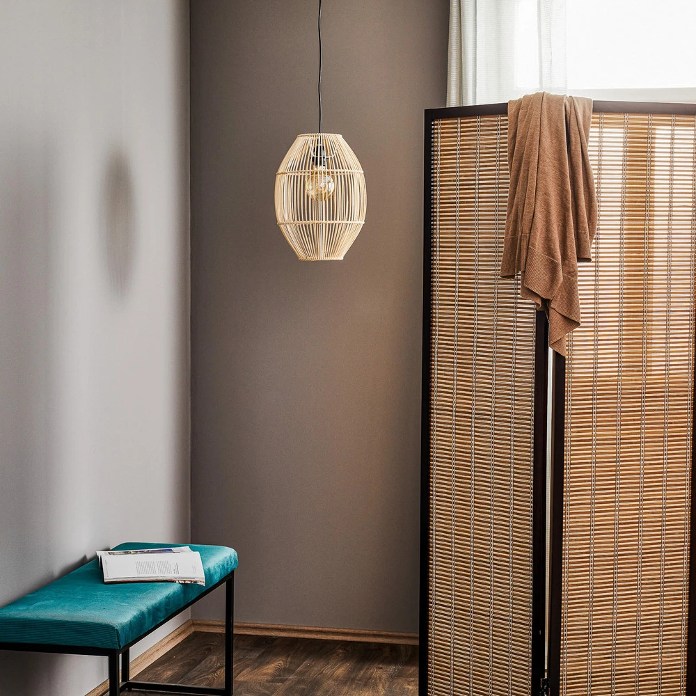 Suspension Anteo en rotin, ovale haut pour amélioration performances