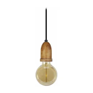 Suspension cloche bois foncé80 cm. pour usage intensif