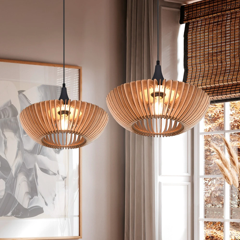 Suspension Colino en lamelles de bois, bois évident pour remplacement usure