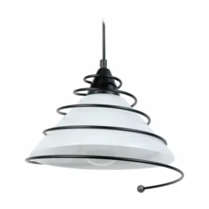 Suspension conique verre,métal noir 80 cm. avec meilleure adhérence