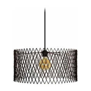 Suspension cylindre métallique á minuscule carrés marron 84 cm. pour remplacement usure