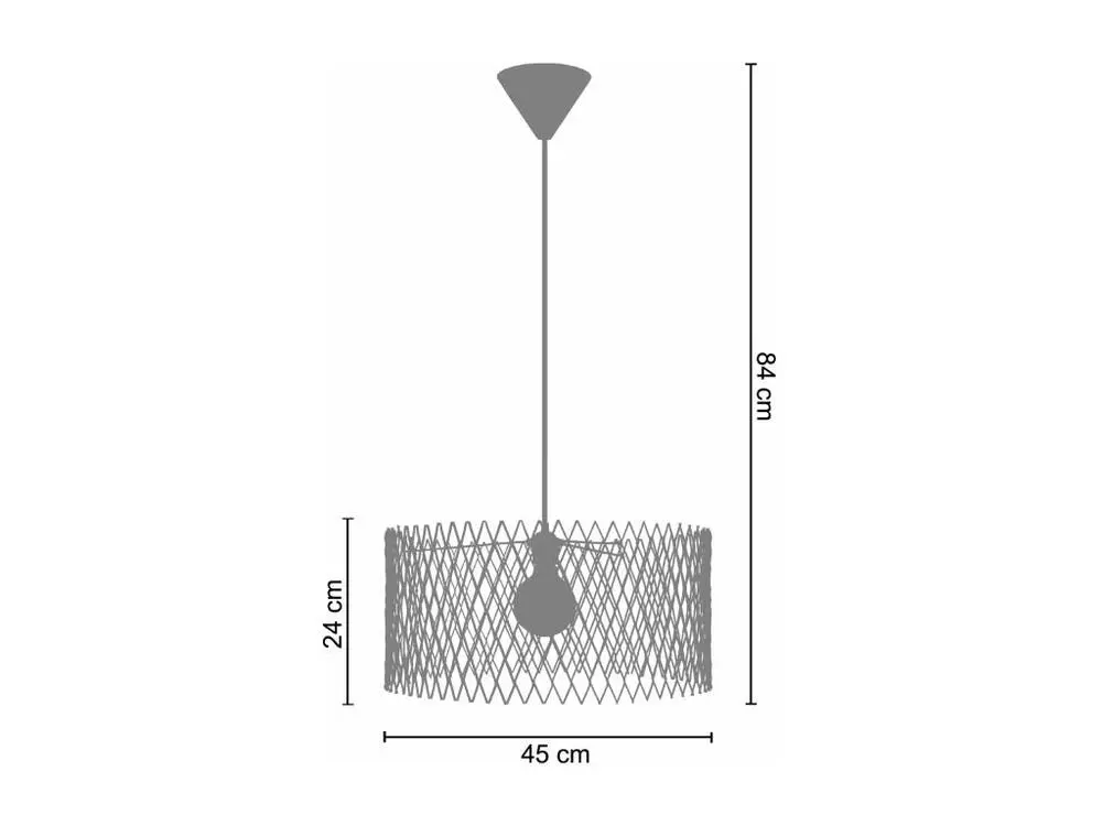 Suspension cylindre métallique á minuscule carrés marron 84 cm. pour remplacement usure