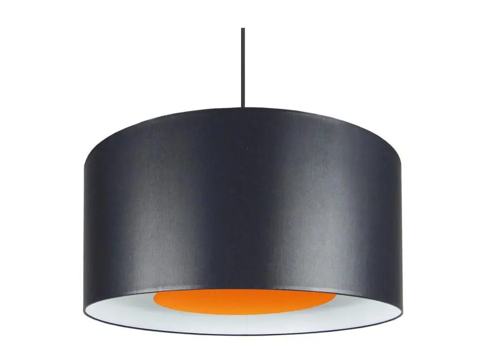 Suspension cylindre tissu noir,orange 80 cm. avec Garantie Constructeur