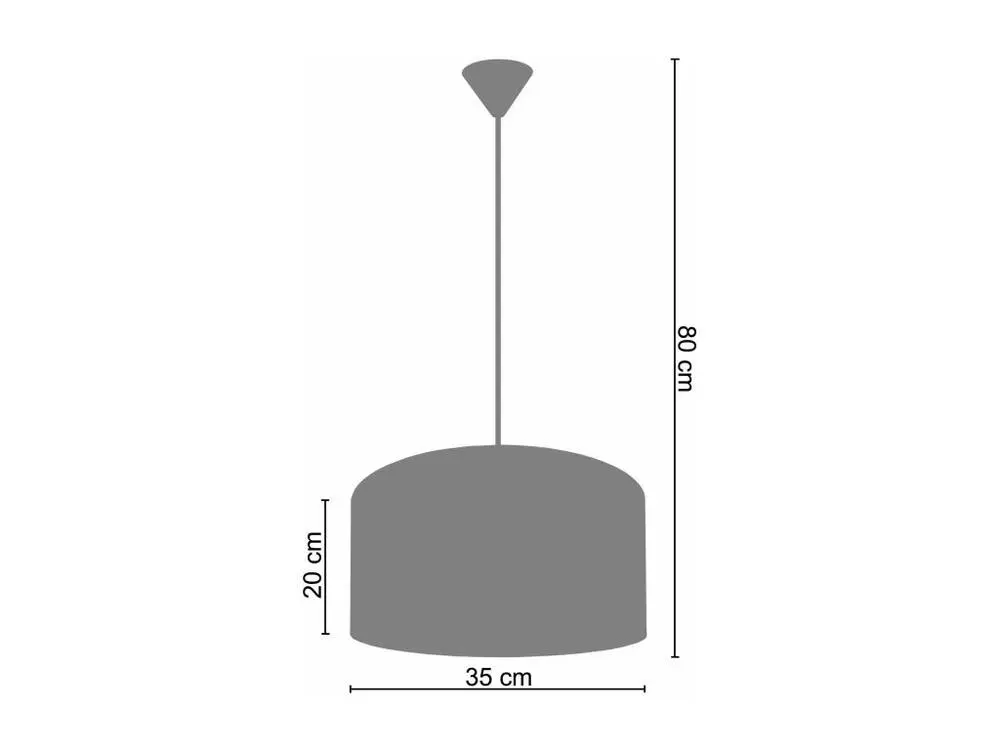 Suspension cylindre tissu noir,orange 80 cm. avec Garantie Constructeur