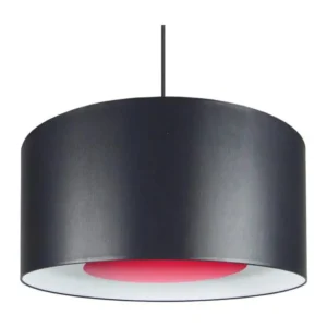 Suspension cylindre tissu noir,rouge 80 cm. avec joints neufs