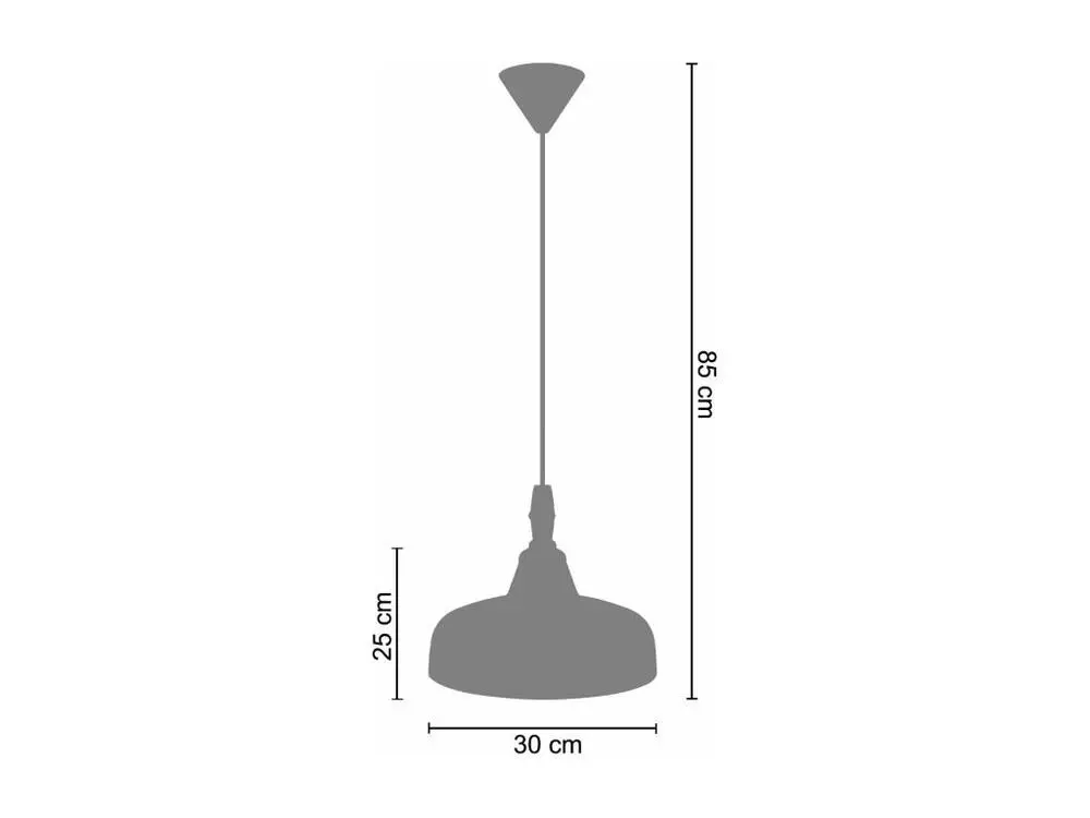 Suspension dôme métal vieilli,noir 85 cm. avec joints neufs