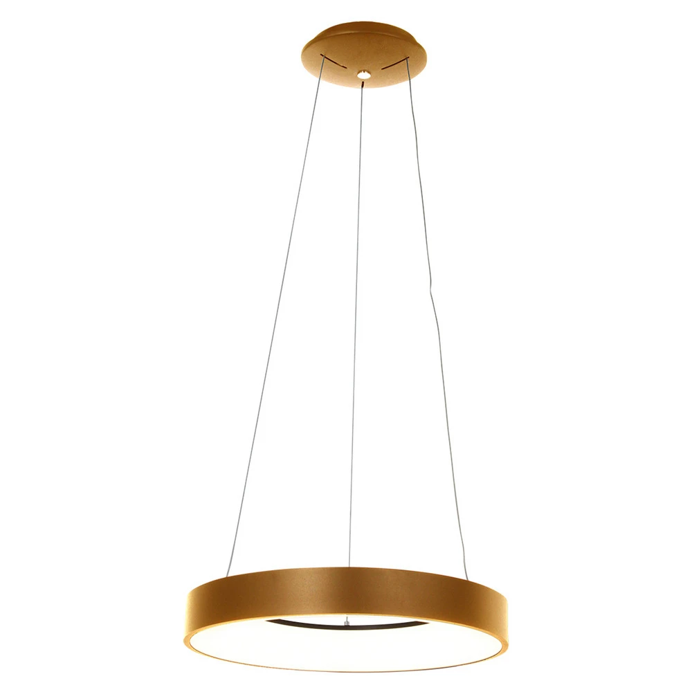 Suspension LED Ringlede, Ø 48 cm, dorée pour usage intensif