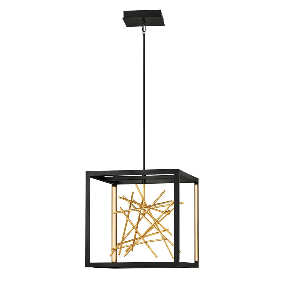 Suspension LED Styx, noire, 3 000 K 53,8 x 53,8 cm pour quads utilitaires