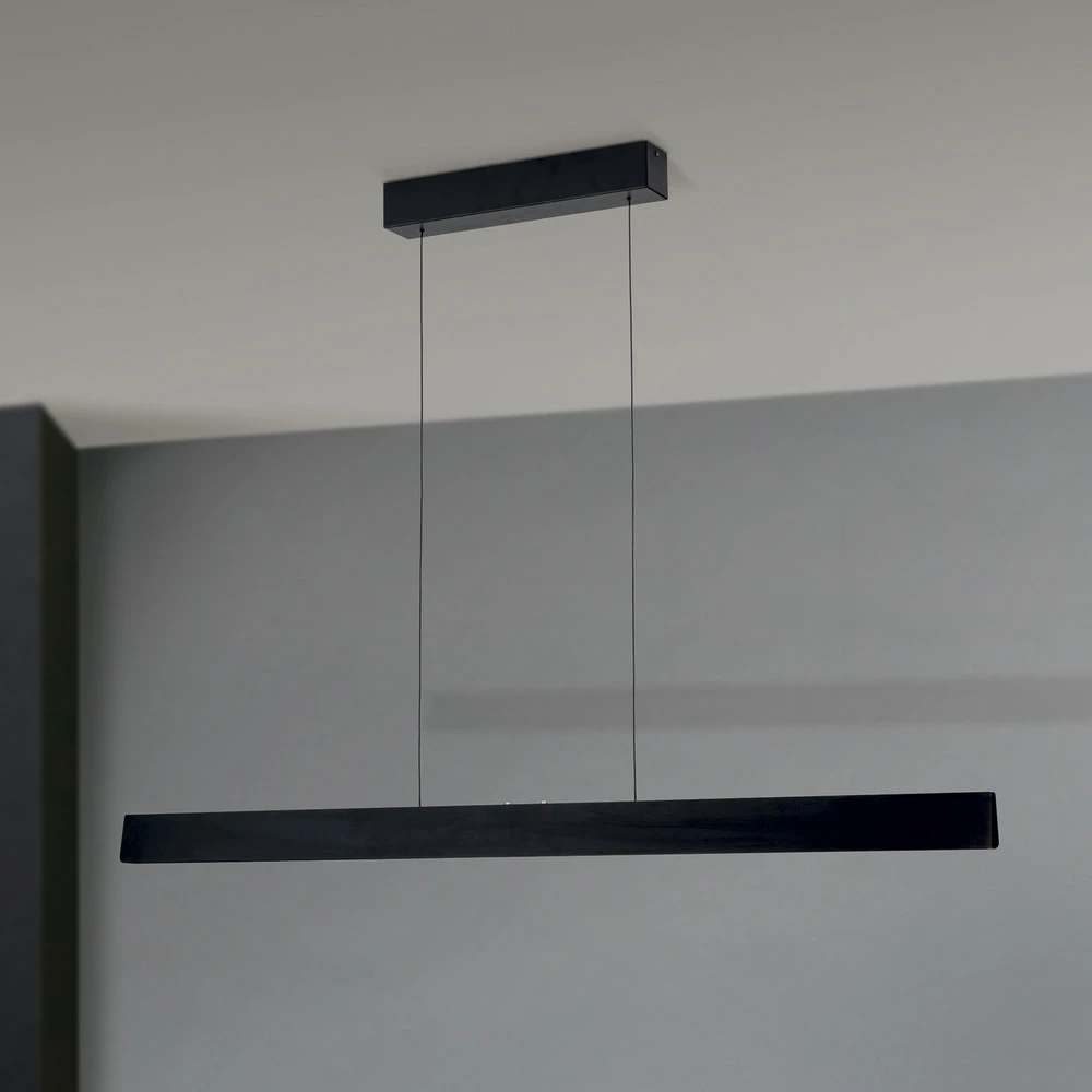 Suspension LED Tara, noir, longueur 120 cm, alu/acier pour remplacement usure