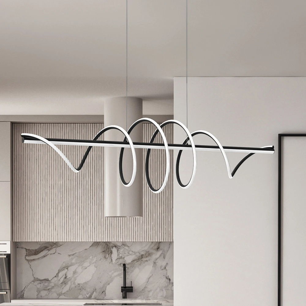 Suspension LED Twist, plastique noir, 30 W, longueur 110 cm pour usage intensif