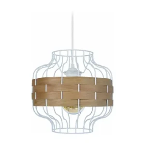 Suspension métal blanc bois chêne 85 cm. pour remplacement usure