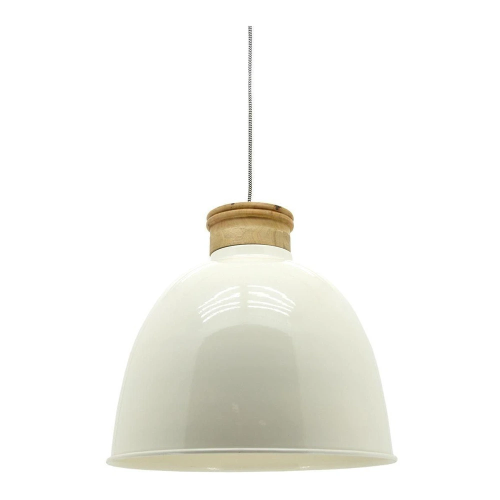 Suspension en métal et bois naturel sculpté en acier inoxydable