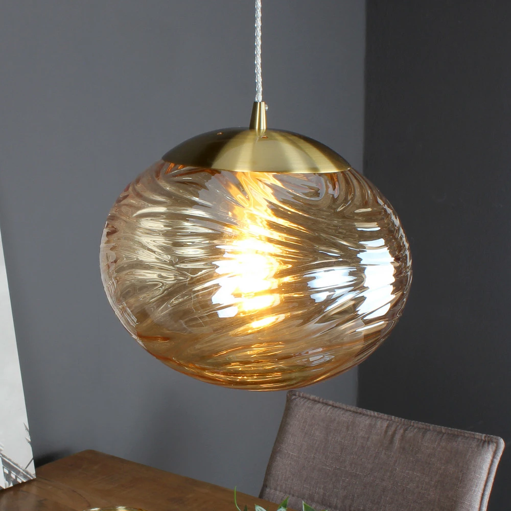 Suspension Nereide, verre bronzé