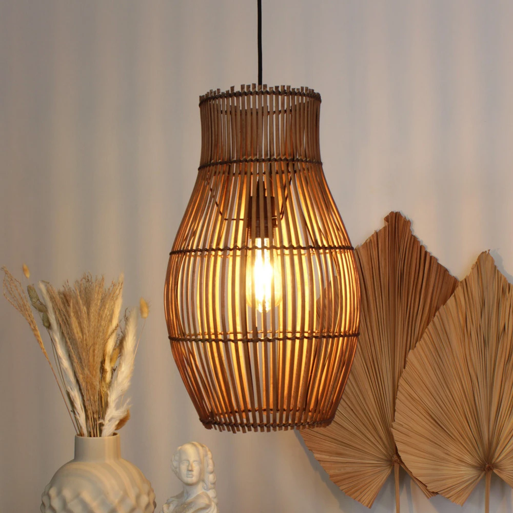 Suspension Osier, brun, hauteur 48 cm, Ø 30 cm