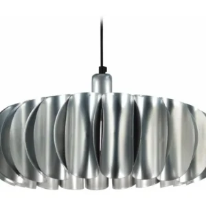Suspension ronde lamelles métal aluminium 80 cm. - Montage Direct