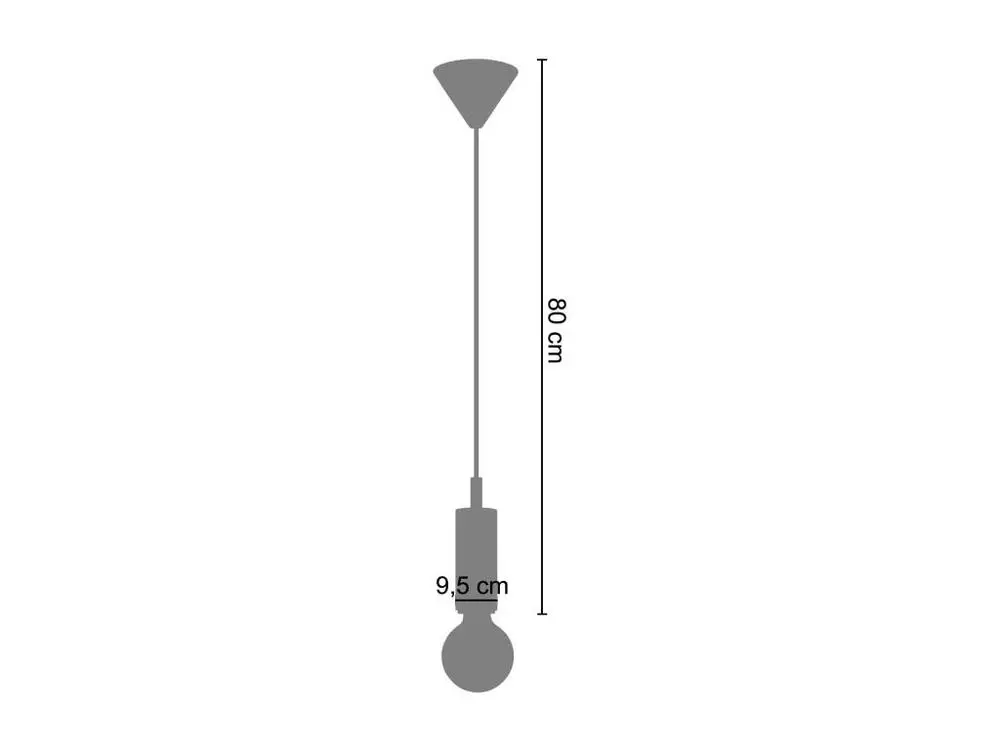 Suspension tube cylindre métal aluminium 80 cm.