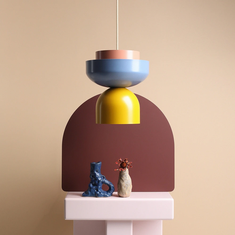 Suspension Ulia, jaune/bleu/corail - 520