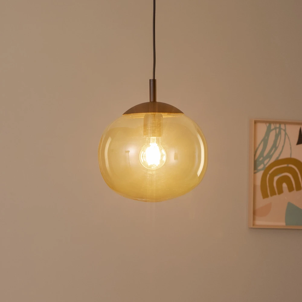 Suspension Vibe, verre brun-transparent, Ø 25 cm pour remplacement usure