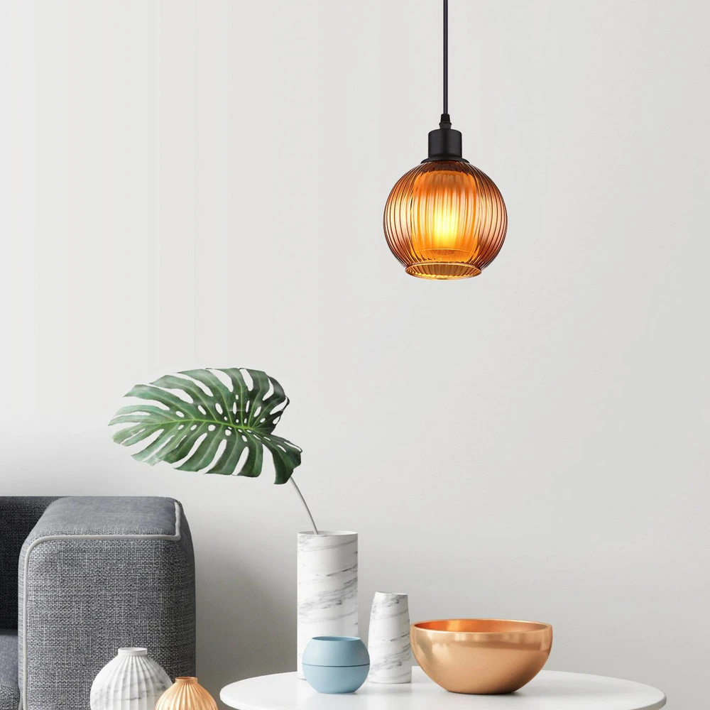 Suspension Zumba, cuivré foncé, Ø 15 cm, verre