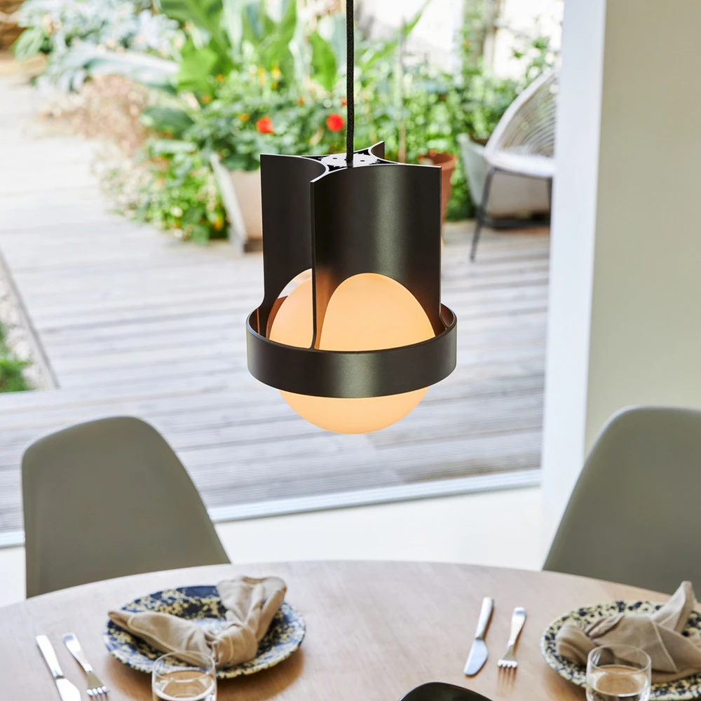 Tala suspension Loop Large, aluminium, suspension LED, gris obscur