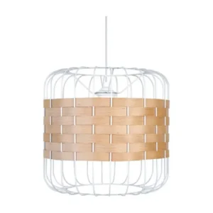 TRESSÉ.BAGO B - Suspension cylindrique métal blanc et naturel pour remplacement usure