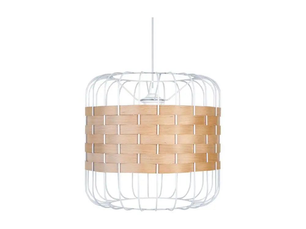 TRESSÉ.BAGO B - Suspension cylindrique métal blanc et naturel pour remplacement usure