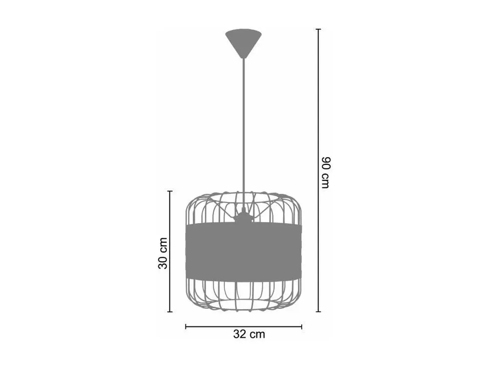 TRESSÉ.BAGO B - Suspension cylindrique métal blanc et naturel pour remplacement usure