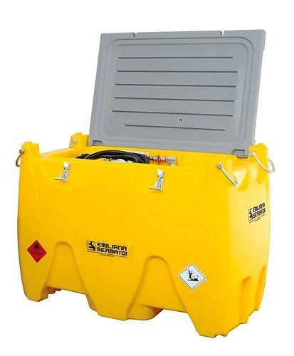Emiliana Serbator Système de réservoir mobile pour diesel 600 litres avec pompe 230 V avec couvercle 306110 commander à ba...