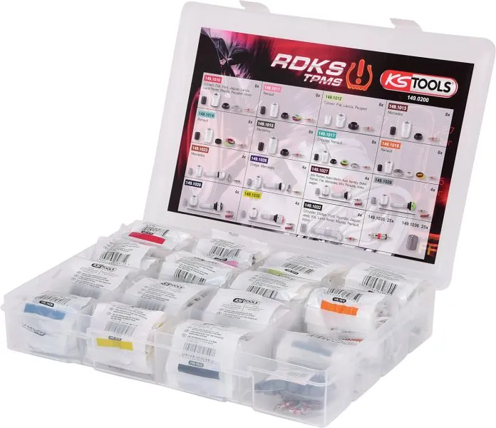 Assortiment de services KS Tools RDKS / TPMS pour réseaus de surveillance de la pression des pneus 142 pièces 149.0200 cho...