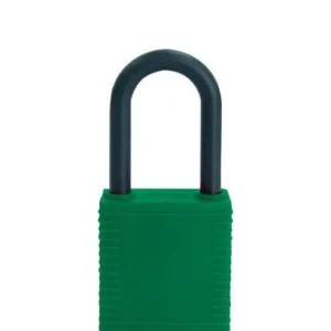 Serrure de sécurité DENIOS avec anse en plastique verte non conductrice 209-696 se fournir à bas prix